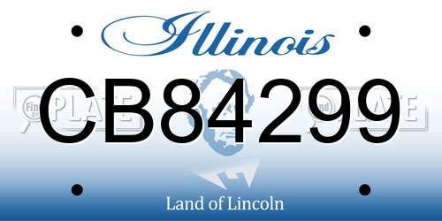 CB84299 Illinois License Plate