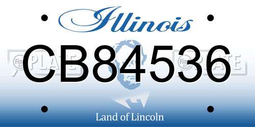 CB84536 Illinois License Plate