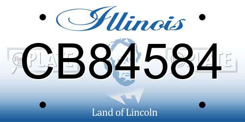 CB84584 Illinois License Plate