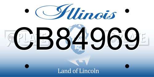 CB84969 Illinois License Plate