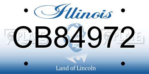 CB84972 Illinois License Plate