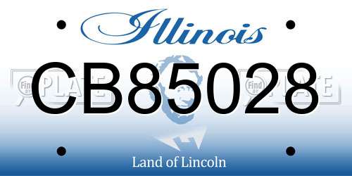 CB85028 Illinois License Plate