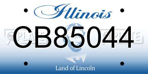 CB85044 Illinois License Plate