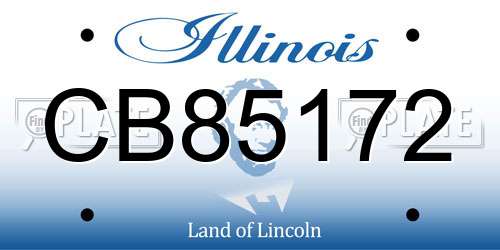 CB85172 Illinois License Plate