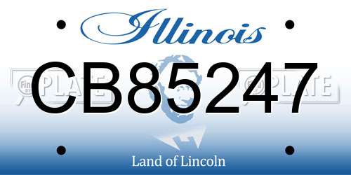 CB85247 Illinois License Plate