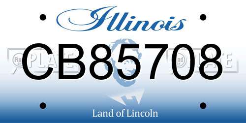 CB85708 Illinois License Plate