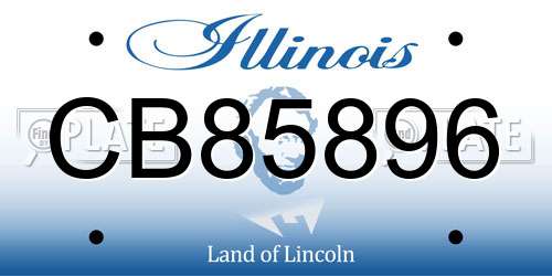 CB85896 Illinois License Plate