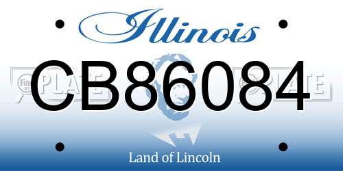 CB86084 Illinois License Plate