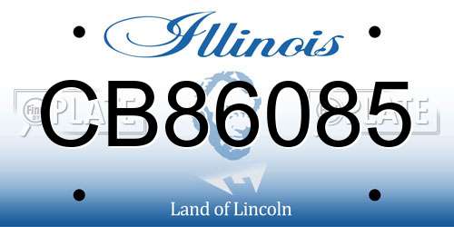 CB86085 Illinois License Plate