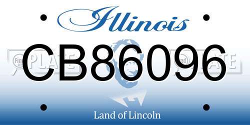 CB86096 Illinois License Plate