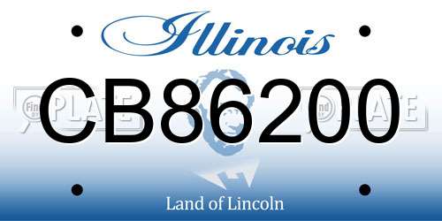 CB86200 Illinois License Plate