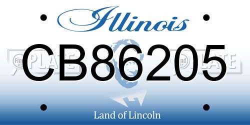 CB86205 Illinois License Plate