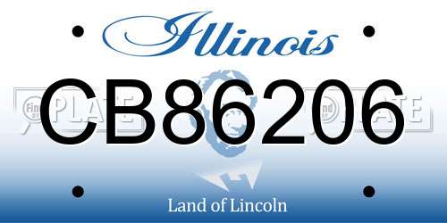 CB86206 Illinois License Plate