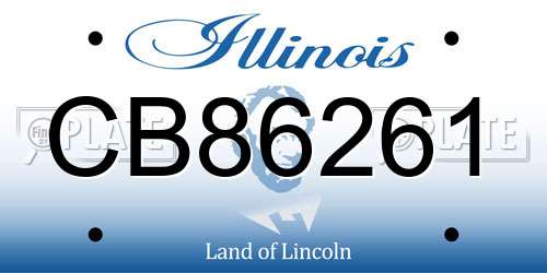 CB86261 Illinois License Plate