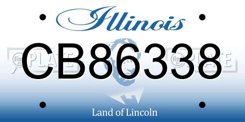 CB86338 Illinois License Plate