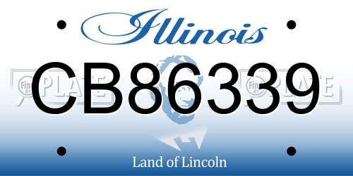 CB86339 Illinois License Plate