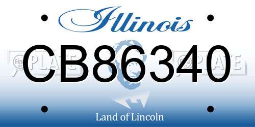 CB86340 Illinois License Plate