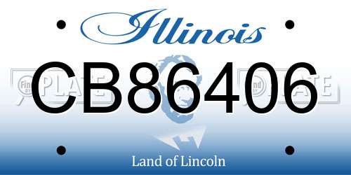 CB86406 Illinois License Plate
