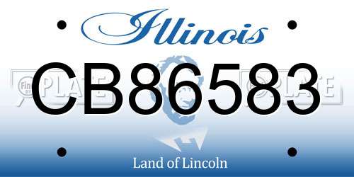 CB86583 Illinois License Plate
