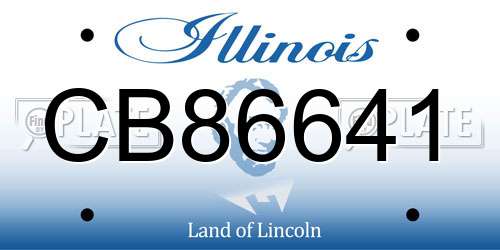 CB86641 Illinois License Plate
