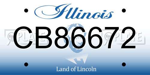 CB86672 Illinois License Plate