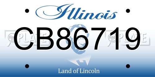 CB86719 Illinois License Plate