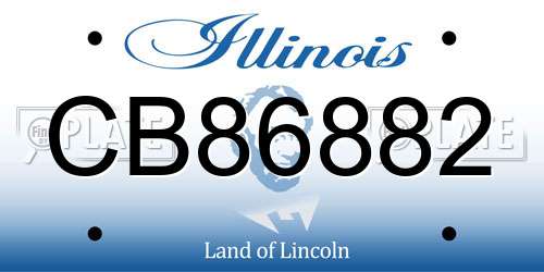 CB86882 Illinois License Plate