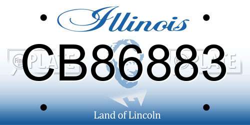 CB86883 Illinois License Plate