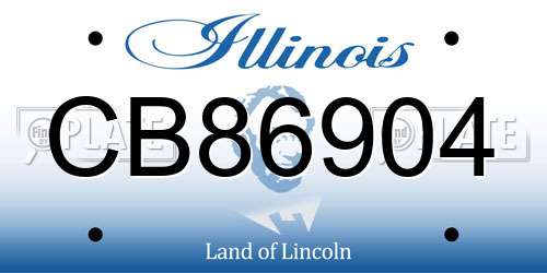 CB86904 Illinois License Plate
