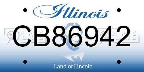 CB86942 Illinois License Plate