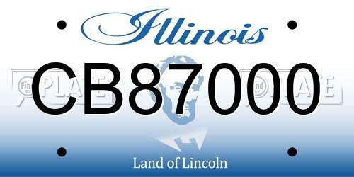 CB87000 Illinois License Plate