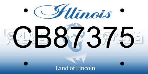 CB87375 Illinois License Plate