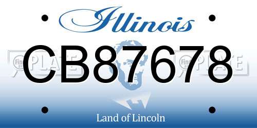 CB87678 Illinois License Plate