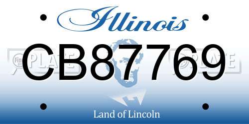 CB87769 Illinois License Plate