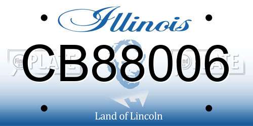 CB88006 Illinois License Plate