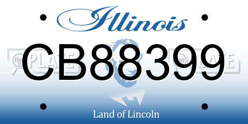 CB88399 Illinois License Plate