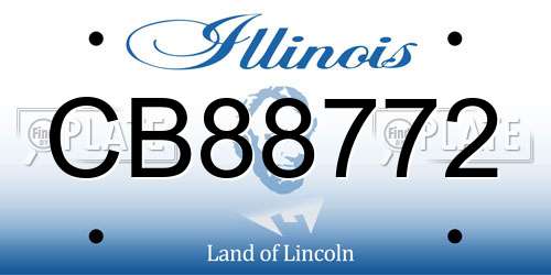 CB88772 Illinois License Plate
