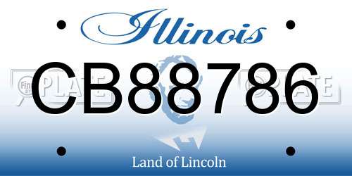 CB88786 Illinois License Plate