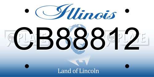 CB88812 Illinois License Plate