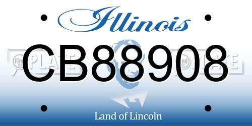 CB88908 Illinois License Plate