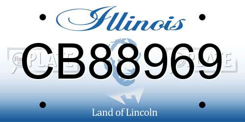 CB88969 Illinois License Plate