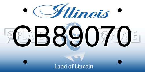 CB89070 Illinois License Plate