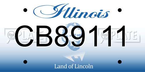 CB89111 Illinois License Plate