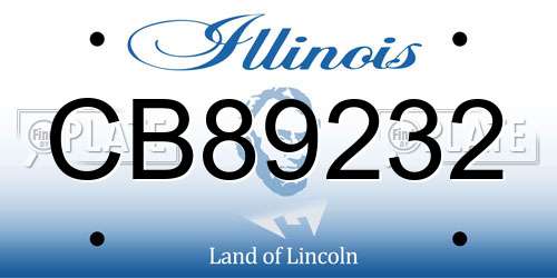 CB89232 Illinois License Plate
