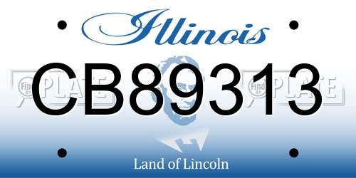 CB89313 Illinois License Plate