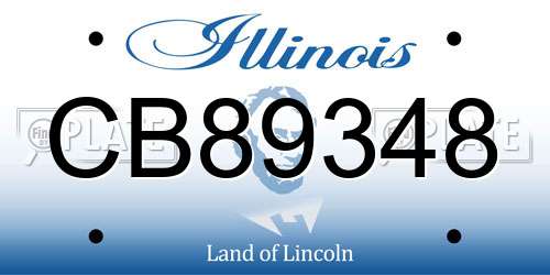 CB89348 Illinois License Plate
