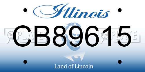 CB89615 Illinois License Plate