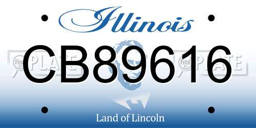 CB89616 Illinois License Plate