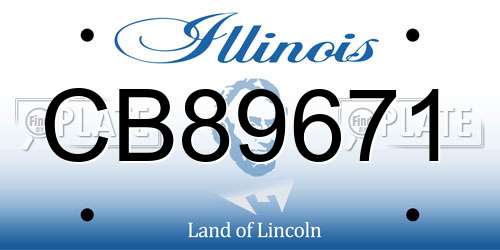 CB89671 Illinois License Plate