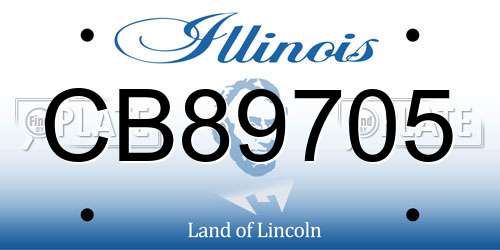 CB89705 Illinois License Plate